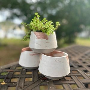 Concrete modern Planters  for succulents, cactus or other small plants HANDMADE